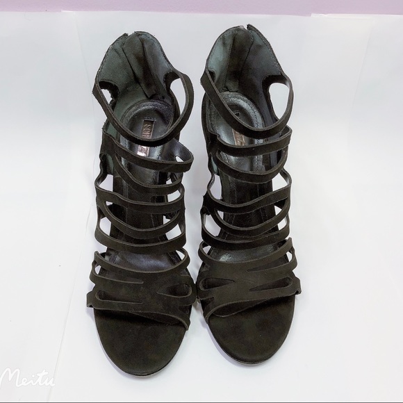 SCHUTZ Women Pequena Suede Black Strappy Dress High Heels Sandals US 8.5 B NEW - Picture 8 of 16